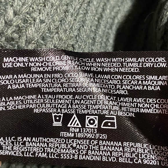 Banana Republic Button Front Cardigan L Green Ribbed Knit Balloon Sleeves NWT - Picture 8 of 8